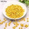 thumbnail image 3 of Uxcell 500 Pcs Cuentas de Madera Natural para Manualidades de Joyería, Amarillo (8 x 7mm, Agujero de 3mm), 3 of 5