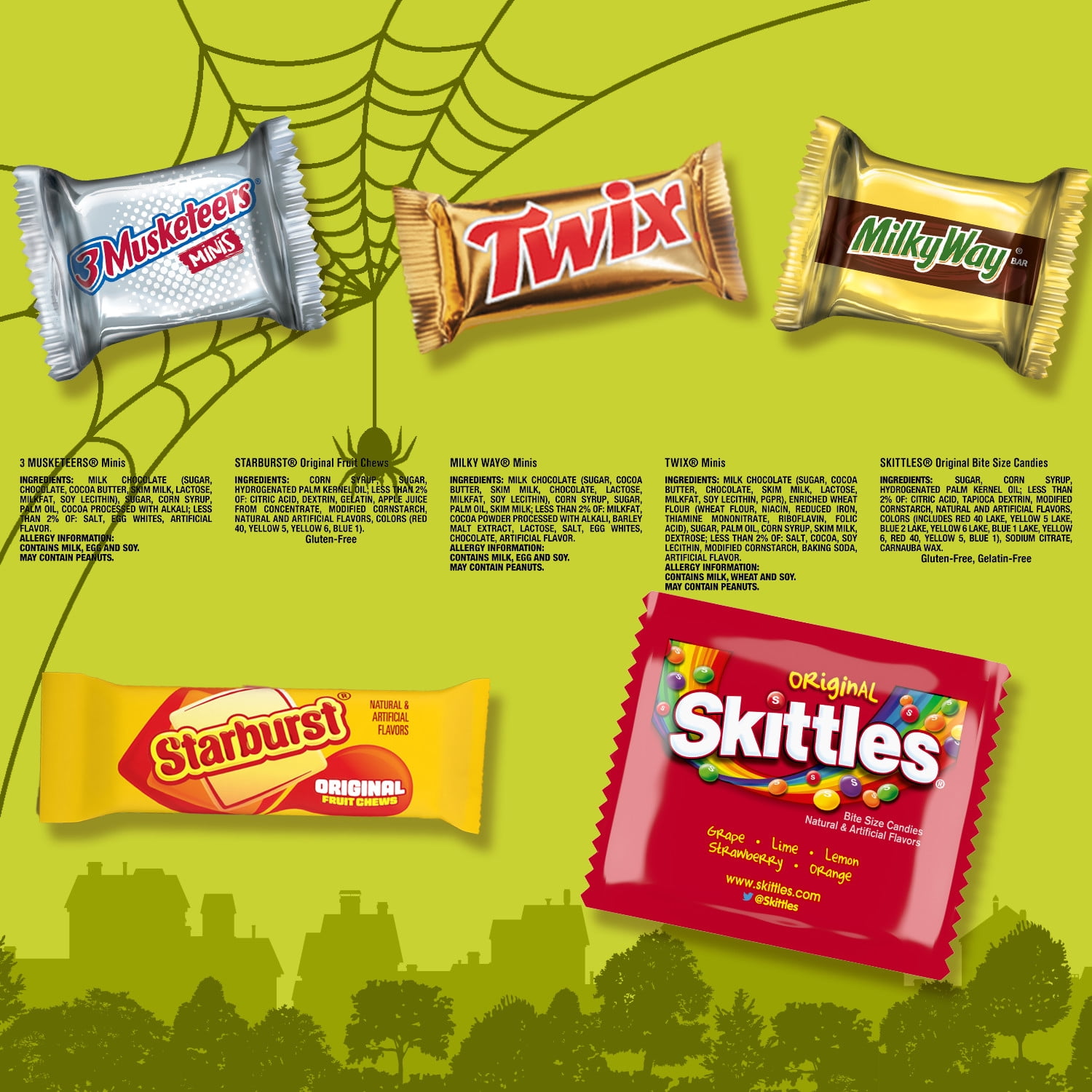 Skittles, Twix, Starburst & More Halloween Candy Variety Pack - 180 Ct Bulk Bag