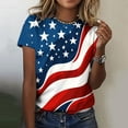 thumbnail image 2 of Saves Womens 4Th of July Summer T-Shirt，Summer Plus Size Tunic Tops Usa Flag Star Graphic Tee Shirts Patriotic T Shirts Round Neck Short Sleeve Tops Retro Trendy Tunic Blouses Beach Vacation Costume, 2 of 5