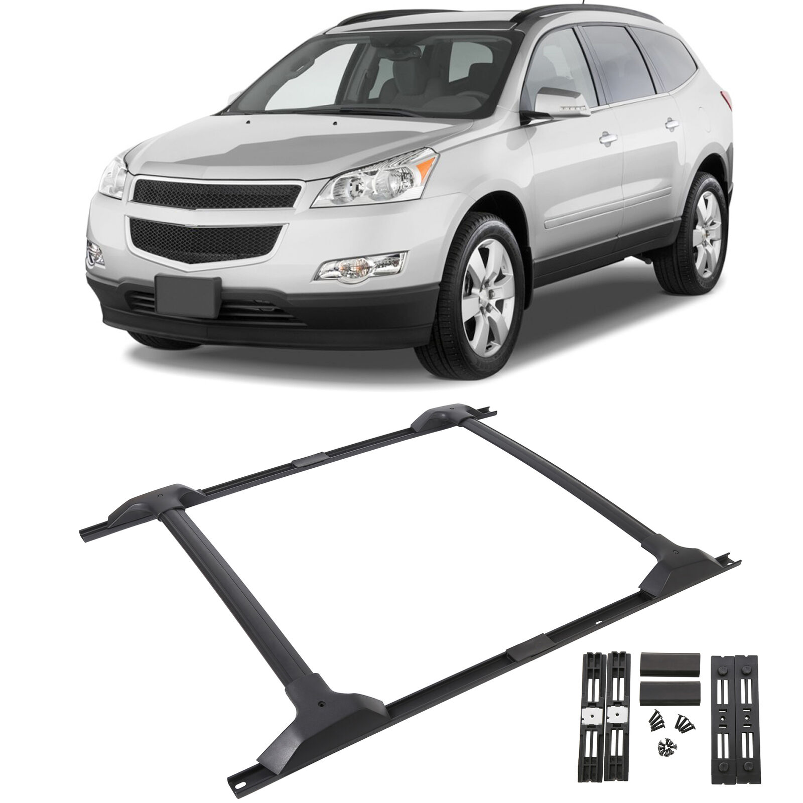 Ecotric Traverse Roof Rack Cross Bar and Side Rail Package Combo Set