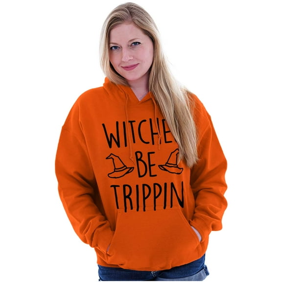 Halloween Witches Be Trippin Pun Hoodie Sweatshirt Women Brisco Brands S