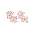 thumbnail image 3 of Aojekbee Toddler Girl Summer Outfit Hen/Dinosaur Print Short Sleeve Tops Elastic Waist Shorts 2Pcs Clothes Set, 3 of 10