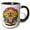 Black/White, variant on 3drose, Funny Cool Yellow Labrador Dog Meditating Yoga at Sunrise Graffiti, 11oz Two-tone Yellow Mug