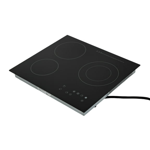 Dwellnix Electric Cooktop 3 Burners Electric Stove Top, Built-in Radiant Electric Ceramic Cooktop with Expandable Burners, Multifunctional, 2600W