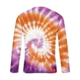 thumbnail image 4 of ZCFZJW Mens Long Sleeve Bleached T-Shirts Casual Tie Dye Print Crewneck Pullover Sweatshirts Loose Lightweight Comfy Graphic Athletic Tees Tops Gold XXXL, 4 of 5