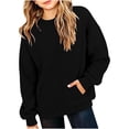 thumbnail image 5 of akafmk Girls Crewneck Sweatshirts Long Sleeve Pullover Tops Solid Color Casual Sweatshirt with Pocket Fall Winter Clothes for Daily School Wear, Size 14-15 Years, 5 of 7
