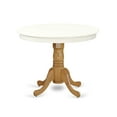 thumbnail image 2 of East West Furniture Antique 36" Round Wood Dining Table in Linen White/Oak, 2 of 4