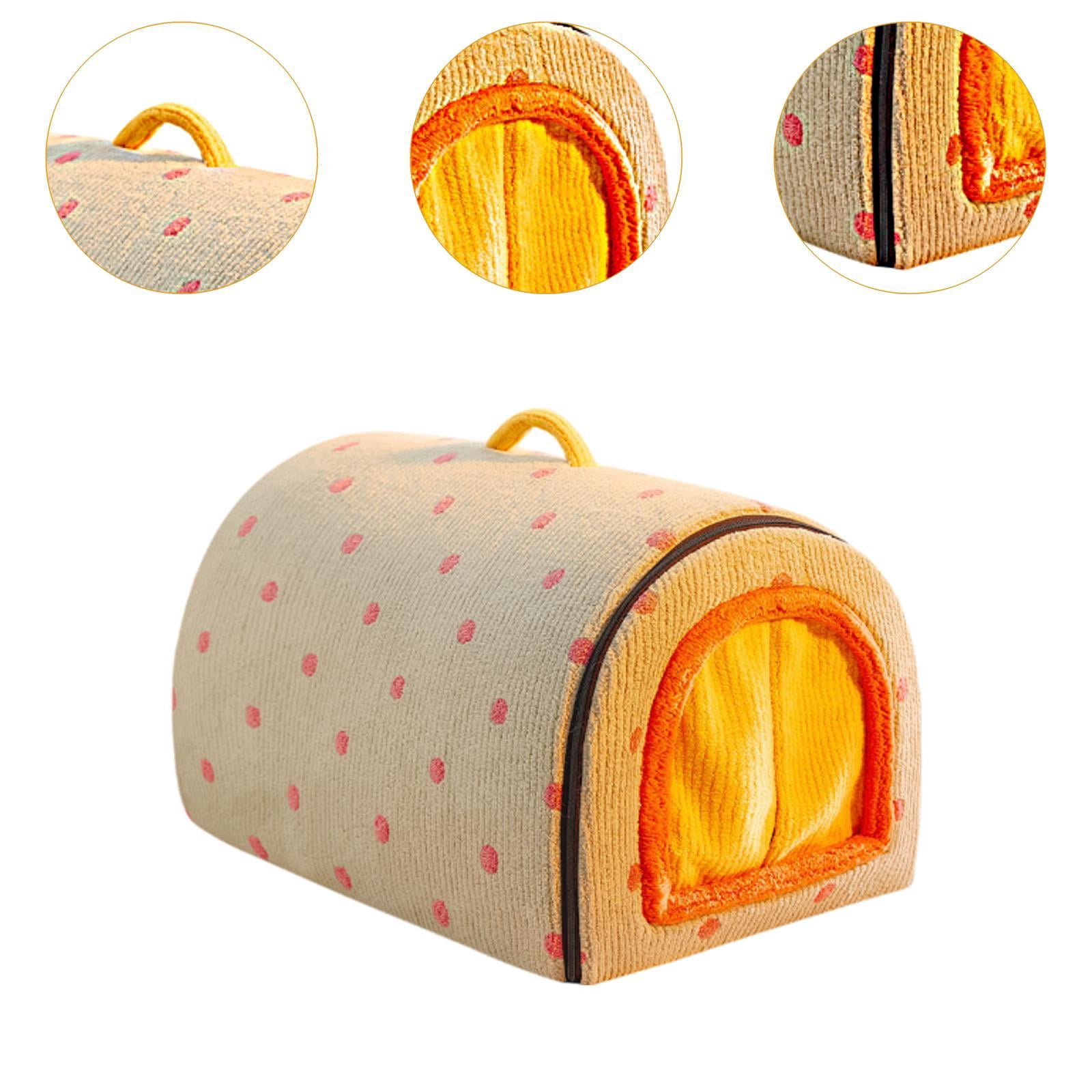 TOOYFUL Indoor Pet House Enclosed Warm Bed House Soft Portable Handle Indoor Washable Dog House Kennel Bed for Poodle Puppy Chihuahua blue