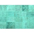 thumbnail image 1 of Ahgly Company Indoor Rectangle Patchwork Turquoise Blue Transitional Area Rugs, 7' x 10', 1 of 4