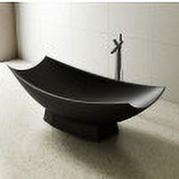 ALFI brand AB9992BM Black Matte 71" Solid Surface Resin Free Standing Hammock Style Bathtub