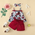 thumbnail image 3 of WIBACKER Toddler Baby Girls Summer Outfits Floral Ruffle Camisole Tops and Casual Shorts Infant Girl Clothing, 3 of 8