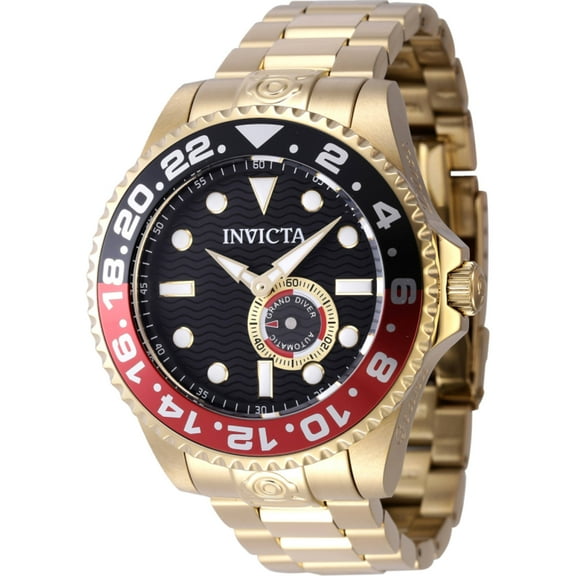 Invicta 47299 Men's Pro Diver Black Dial Yellow Gold Steel Watch