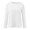 thumbnail image 4 of Women Blouses Fall Floral Womens Top Big Button Shirt under Scrub Shirt Long Sleeve Back Short 3x Tees for Women plus Size Blouses for 3x Silk Button up School Walkout Teacher Silk down White S, 4 of 5