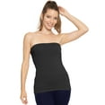 thumbnail image 3 of Stretch Is Comfort Women's Cotton Strapless Tube Top Black and White 5X, 3 of 6