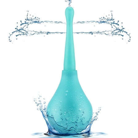 Enema Bulb Kit Douche for Men Women Anti Backflow Enema Kit for Colon Cleansing Made of Comfortable Silicone (Green)