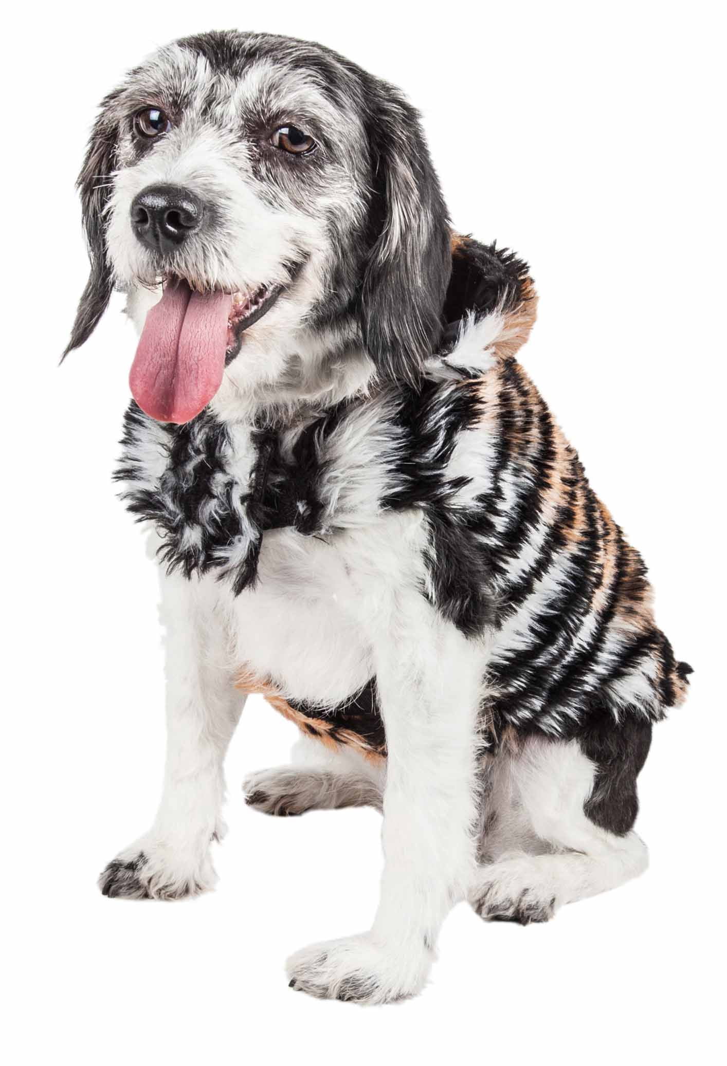 Pet Life ® Luxe 'Tigerbone' Tiger-Patterned Mink Fashion Fur Dog Jacket
