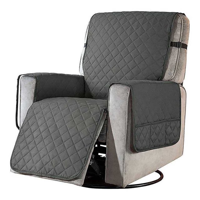 Hbdhejl Reversible Recliner Slipcover Water Cover With Side Pockets Washable Recliner Protector Cover With Elastic Straps For Kids Children Dog