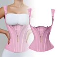 thumbnail image 4 of NQyIOS Waist Trainer for Women, Tummy Control Sports Girdle, Workout Body Shaper with Adjustable Shoulder Strap, Pink M, 4 of 4
