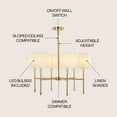 thumbnail image 6 of JONATHAN Y Cillian 27" 6-Light Mid-Century Modern Iron LED Chandelier, Brass Gold, JYL9918A, 6 of 9