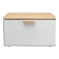 thumbnail image 1 of Panera de hierro trapezoidal con tapa abatible para cocina, restaurante, color blanco, 1 of 14