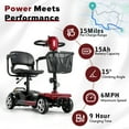 thumbnail image 4 of 15 Miles 4-Wheel Mobility Scooter for Adults & Seniors, 350W Powered Electric Wheelchair Device, Foldable & Portable Design with Removable Basket,300LBS Capacity,Compact & Portable for Elderly, 4 of 9