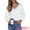 White, variant on DARING DIVA V Neck Long Sleeve Knit Striped Pullover Sweater XS White