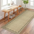 thumbnail image 2 of Scalloped Runner Rug 2'x6' for Hallway & Bathroom - Non Slip, Machine Washable Soft Carpet - Kitchen, Bedroom, Nursery Floor Mat (Beige), 2 of 7