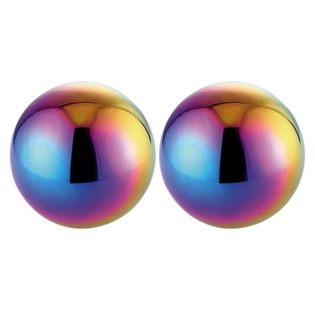 WRITWAA Reflective Gazing Globes Stainless Steel Multi-Color Art Decor for Garden 2Pcs