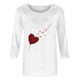 thumbnail image 2 of TaTaai Fashion Women's Round Neck 3/4 Sleeve Top, Heart Printed Loose Blouse, Soft Lightweight Fabric for Daily Home Casual Occasions Gift, 2 of 6