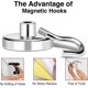 thumbnail image 5 of Ganchos magnéticos resistentes de más de 50 kg, ganchos magnéticos superfuertes para artículos esenciales de crucero, paquete de 4 imanes de neodimio con gancho para colgar, magnético M, 5 of 5