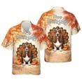 thumbnail image 3 of Happy Thanksgiving Basset Hound Turkey Costume Pumpkins Autumn Leaves Hawaiian Shirt Breathable Summer Unisex Merch Bassets Dog Breed Lovers Gifts Idea - 13014, 3 of 6