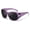 A02 Transparent Purple/Grey Lens, variant on Women's Vintage Inspired Oval Shades UV400 with Metal Rivet Accent for Grunge Rock Punk Look