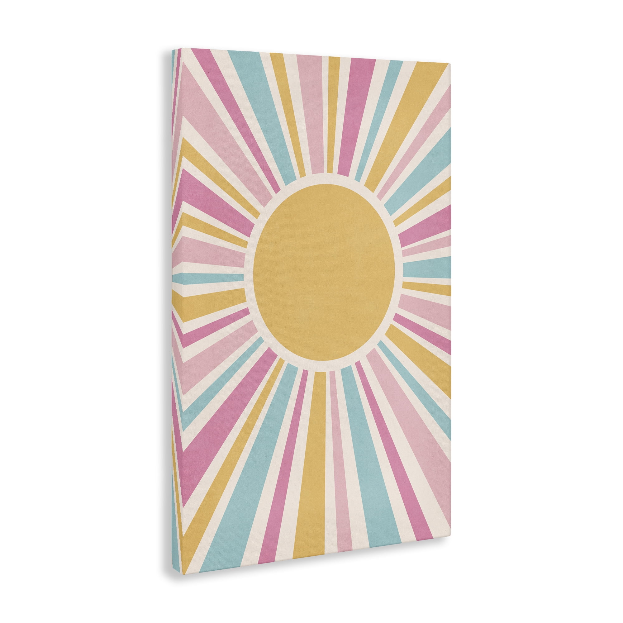 Stupell Industries Groovy Pastel Sun Rays Abstract Painting Wrapped Canvas Art Print Wall Art, 16 x 24
