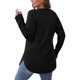 thumbnail image 5 of Ropa de otoño para mujer,Camiseta informal holgada para mujer, cuello redondo y bajo con abertura, 95 % poliéster, 5 % elastano, cómoda para uso diario, sopatenor, 5 of 8
