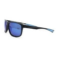 thumbnail image 3 of Mens Color Mirror 90s Classic Rectangle Sport Plastic Aerodynamic Sunglasses Black - Blue Mirror, 3 of 4