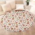 thumbnail image 4 of Fall Pumpkins Leaves Pattern Round Blanket,Comfortable Soft Flannel Throw Blanket,All Season,Warm Lightweight Blankets for Sofa Bed Couch Living Room Chair 60"x60", 4 of 5