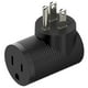 thumbnail image 1 of Adaptador de Corriente Plugrand Negro Ángulo Recto NEMA 5-15R a 5-15P 90 Grados, 1 of 8