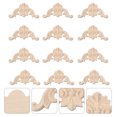 thumbnail image 5 of Clispeed 12Pcs Beige Wood Carved Corner Applique Furniture Onlay Floral Decoration for Door Window, 5 of 8