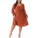 thumbnail image 2 of Vestido Boho de Talla Grande para Mujer Agnes Orinda con Puntos Suizos, Mangas Largas, Volantes, Vestido Midi Babydoll 3X Caramelo, 2 of 6