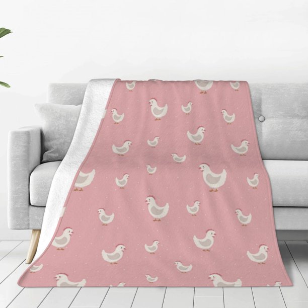 Fotbe Funny Chicken Manta de Franela Acolchonada con Estampado, Súper Suave y Esponjosa, Extra Grande para Sofá, Cama, Uso Todo el Año-80"x60"