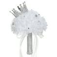 thumbnail image 4 of Artificial Bridal Bouquet for Wedding Decorations with Crown and Diamonds, Artificial Roses Flowers Wedding Bouquets for Bride Bridesmaid Bouquets for Wedding, 4 of 5