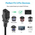 thumbnail image 2 of [UL Listed] Power Cord Compatible Instant Pot, Electric Pressure Cooker, Rice Cooker, Soy Milk Maker, Microwaves and More Kitchen Appliances 3 Prong Cable Replacement, 2 of 5