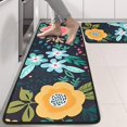 thumbnail image 2 of Kitchen Rugs Sets Of 2,Pioneer Flower Floral Print Pattern Anti Fatigue Kitchen Mat Rugs Non Slip Washable,Decorative Kitchen Floor Mats for Kitchen,Sink,Laundry,17"x47"+17"x47", 2 of 5