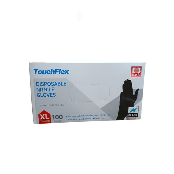TouchFlex Disposable Nitrile Gloves Non-Medical Extra Large Size 4.5 Mil Powder Free (100 Count)