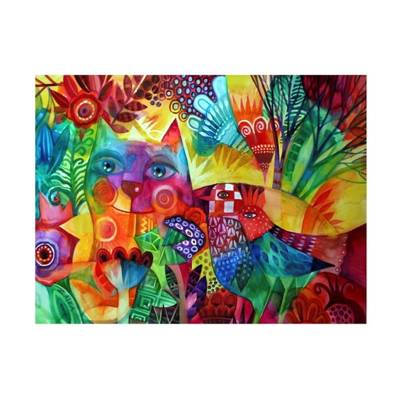 Red Cat' Canvas Art by Oxana Ziaka