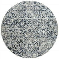Livigno 1244 Transitional Abstract Blue 8' Round Area Rug