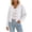 White, variant on Cropped Jacket Women Button down Long Sleeve Outerwear Jackets Drop Shoulder Casual Loose Solid Color Coats,XXL,White