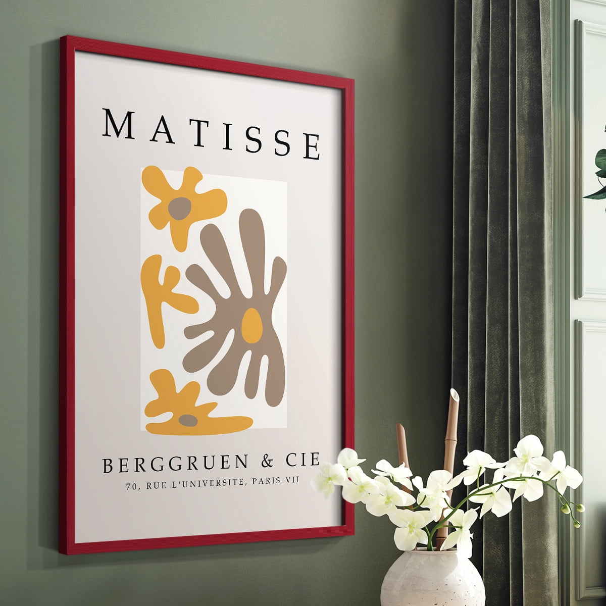Matisse CCCXLIII in Red Solid Wood 11 x 14 Framed Print