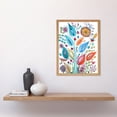 thumbnail image 2 of Embroidery Style Flowers Folk Art Watercolour Painting Art Print Framed Poster Wall Decor 12x16 inch, 2 of 5