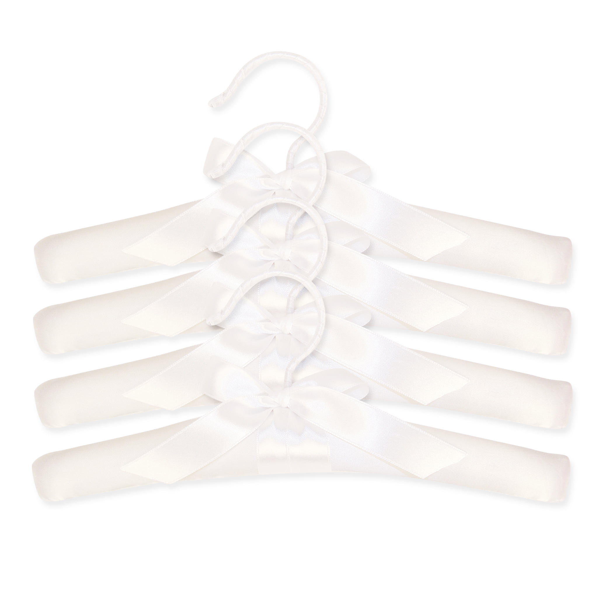 Trend Lab Nursery Hangers 4 Pack Padded White Satin Hangers are